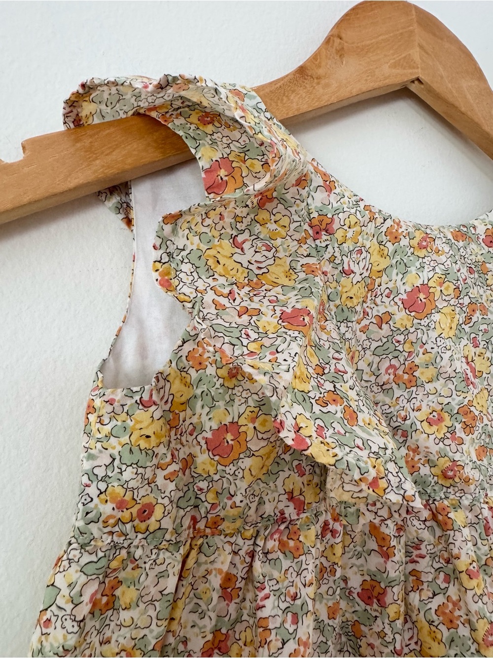 Olivier London Liberty Print Floral Dress Yellow, Orange & Green Size 4/5 EUC - Picture 6 of 14